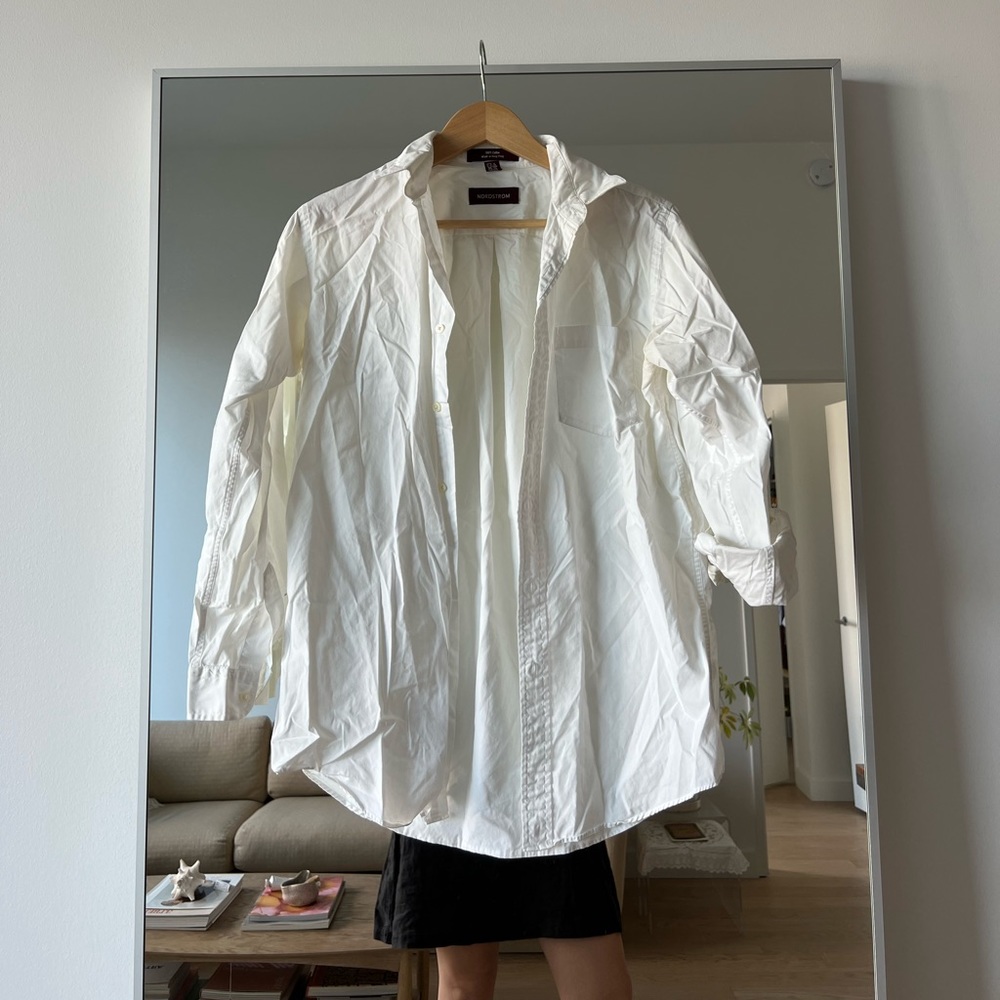 Nordstrom White Button Up (Needs To Be Steamed Lo… - image 2